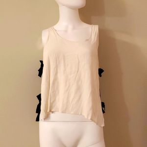 Cooperative tank top with ties on both sides,S, blue and white